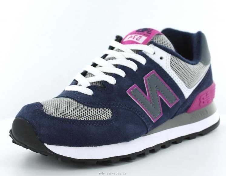 new balance 574 femme bleu marine et rose